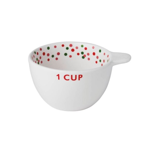 🎄NWT H for Happy Ceramic Holiday Measuring Cups in White (Set of 4) - Picture 7 of 7